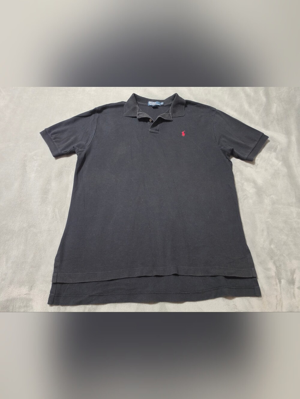 Polo Ralph Lauren Black Cotton Polo Shirt w/ Red Pony - Mens XL